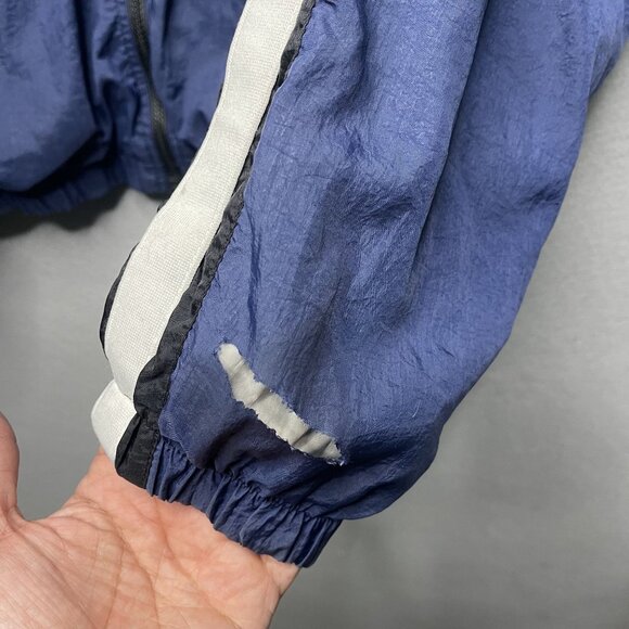 Vintage 90s Nike Blue & White Windbreaker Jacket XL Lightweight - Picture 6 of 9
